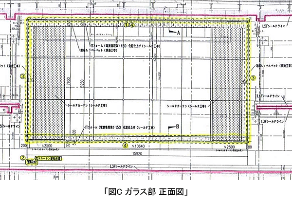 ガラス部　正面図