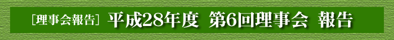 平成２８年度　第６回理事会　報告